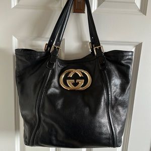 Gucci, black, Napa leather tote